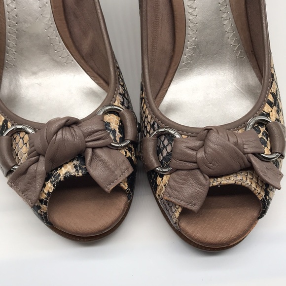 Sperry Wedge Heel Peep-toe NWT Snakeskin Women’s 8 - Picture 7 of 9